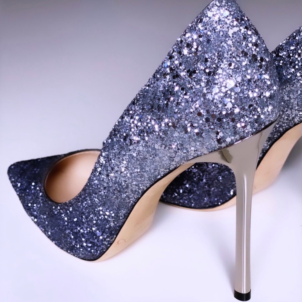 Jimmy Choo Romy Glitter Ombré Heels - Picture 5 of 7